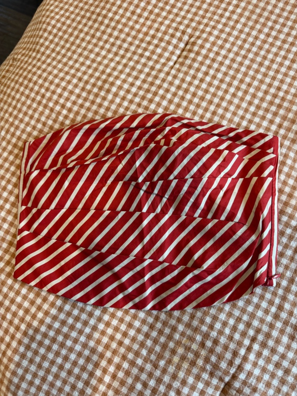 LANE 201 Red and White Striped Bandeau Top